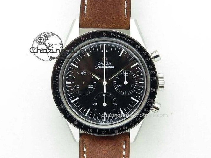 1224 Racing Master Chronometer OMF 1:1 Best Edition Black Dial Orange Hand on Black Leather Strap A Contemporary 7999